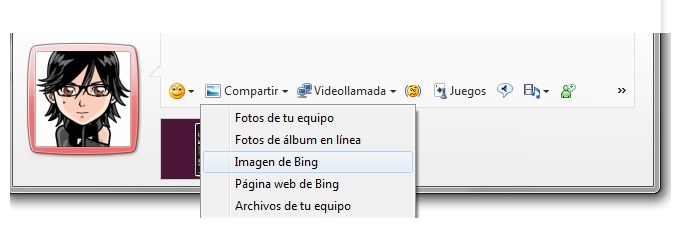 Messenger 2011 Compartir imagenes de Bing